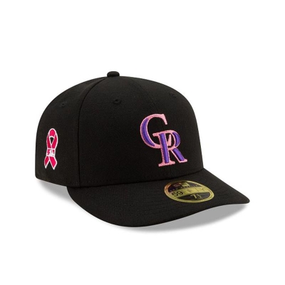 Black Colorado Rockies Hat - New Era MLB Mother's Day Low Profile 59FIFTY Fitted Caps USA0125469